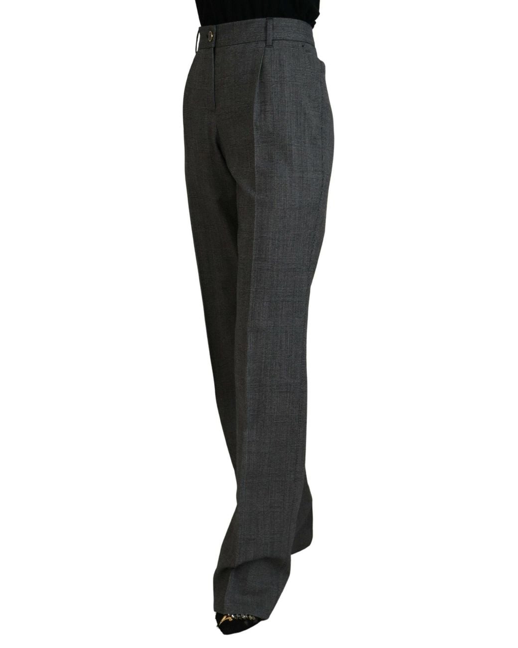 Dolce & Gabbana Black High Waist Wool Pants