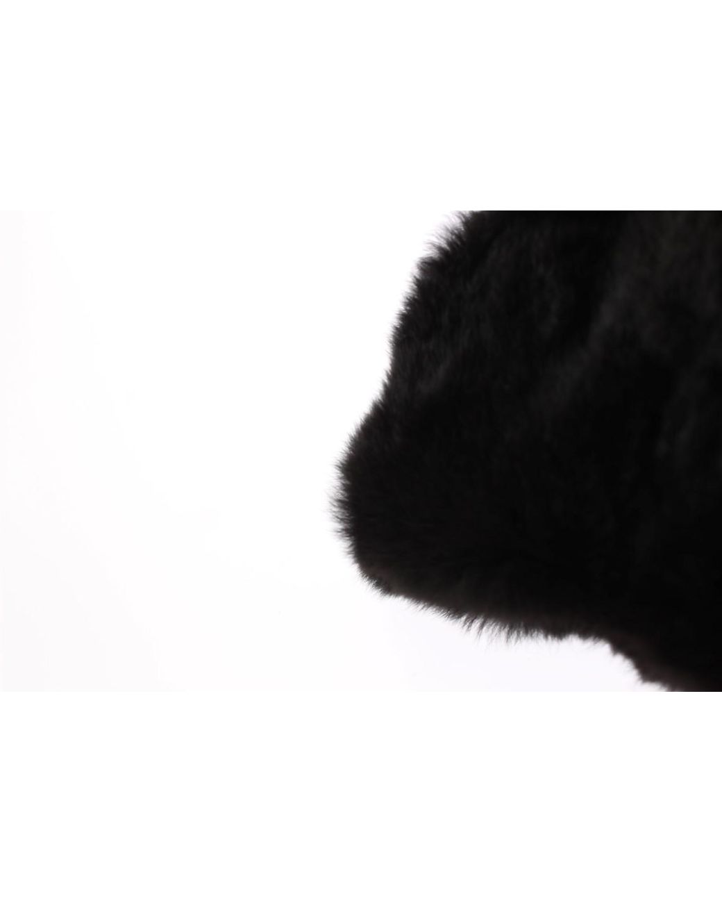 Dolce & Gabbana Black Weasel Fur Crochet Hood Scarf Hat