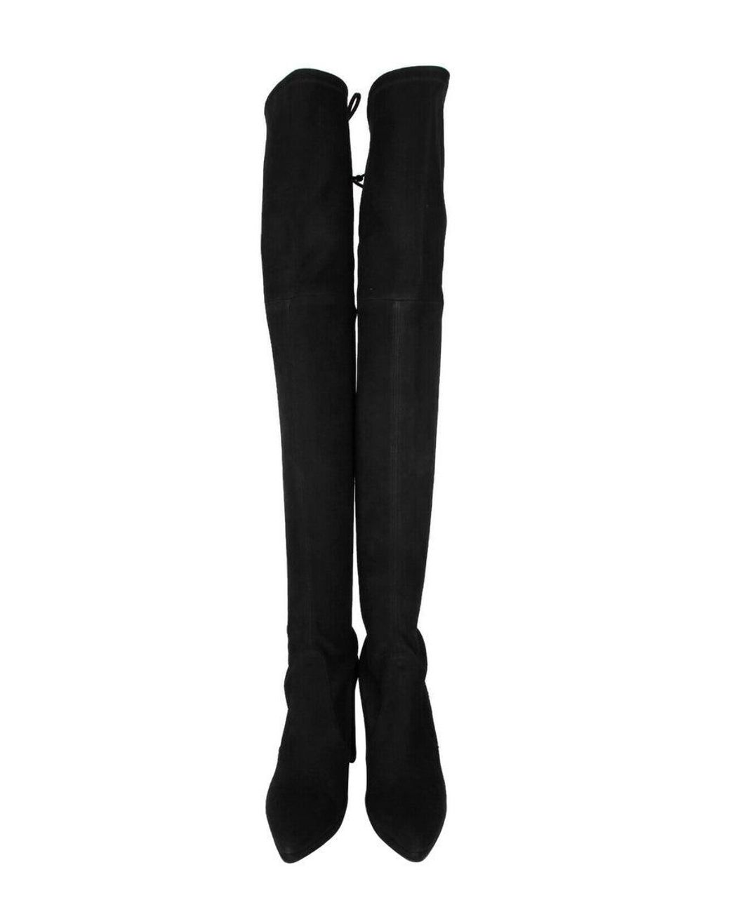 Stuart Weitzman Suede Thigh High Pull Up Over-the-knee Boots in Black -  Save 18% | Lyst