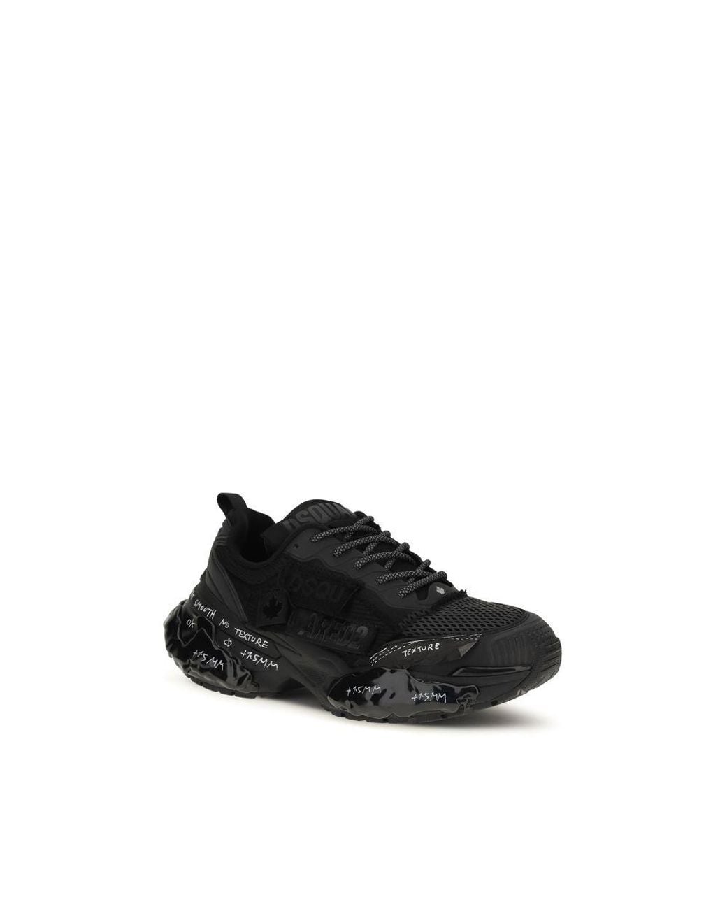 DSquared² Black Polyester Athletic Sneakers for men