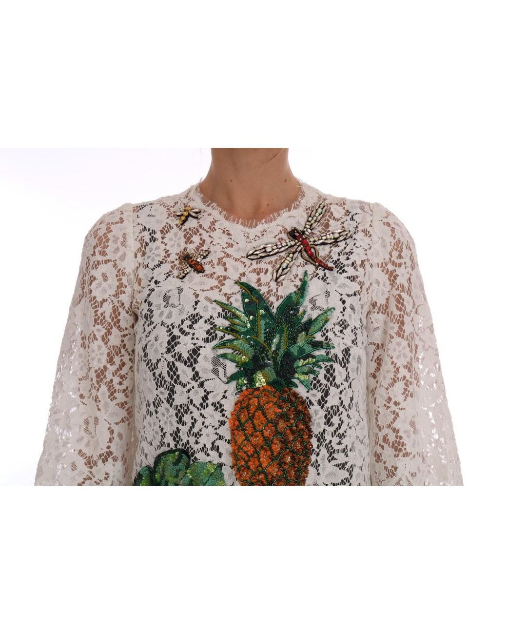 Dolce & Gabbana Multicolor Embellished Lace Blouse