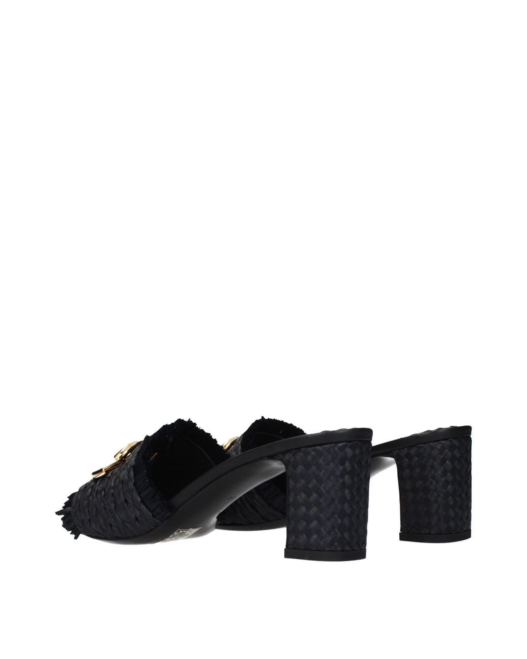 Dolce & Gabbana Black Raffia Platform Sandals