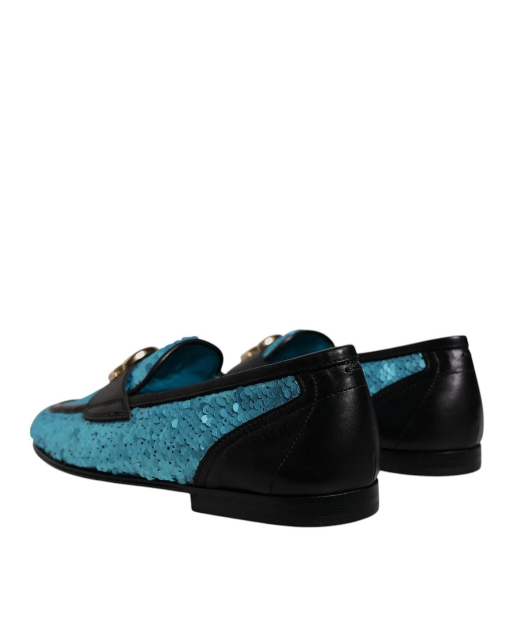 Dolce & Gabbana Blue Sequined Loafers Formal Dress Shoes for men
