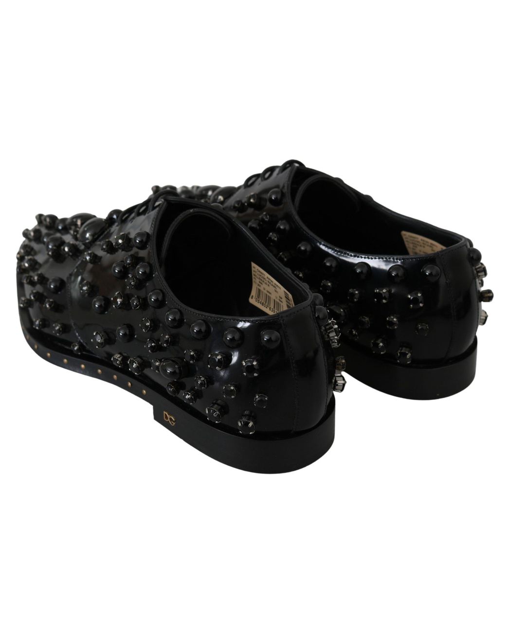 Dolce & Gabbana Black Elegant Dress Shoes With Crystals