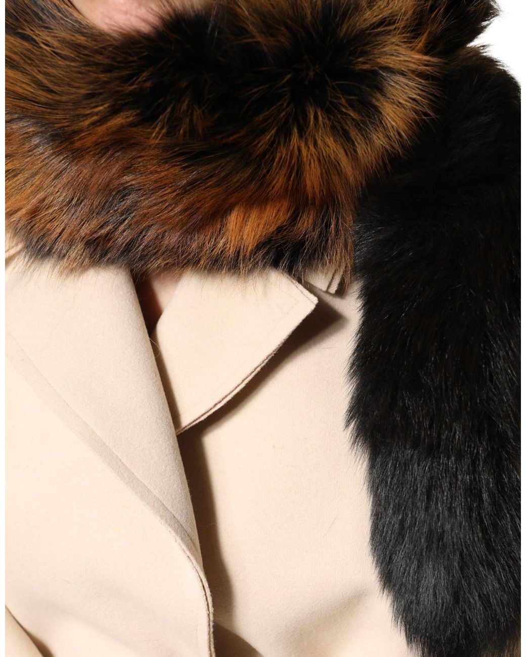 Dolce & Gabbana Black Fox Fur Neck Warmer Winter Scarf