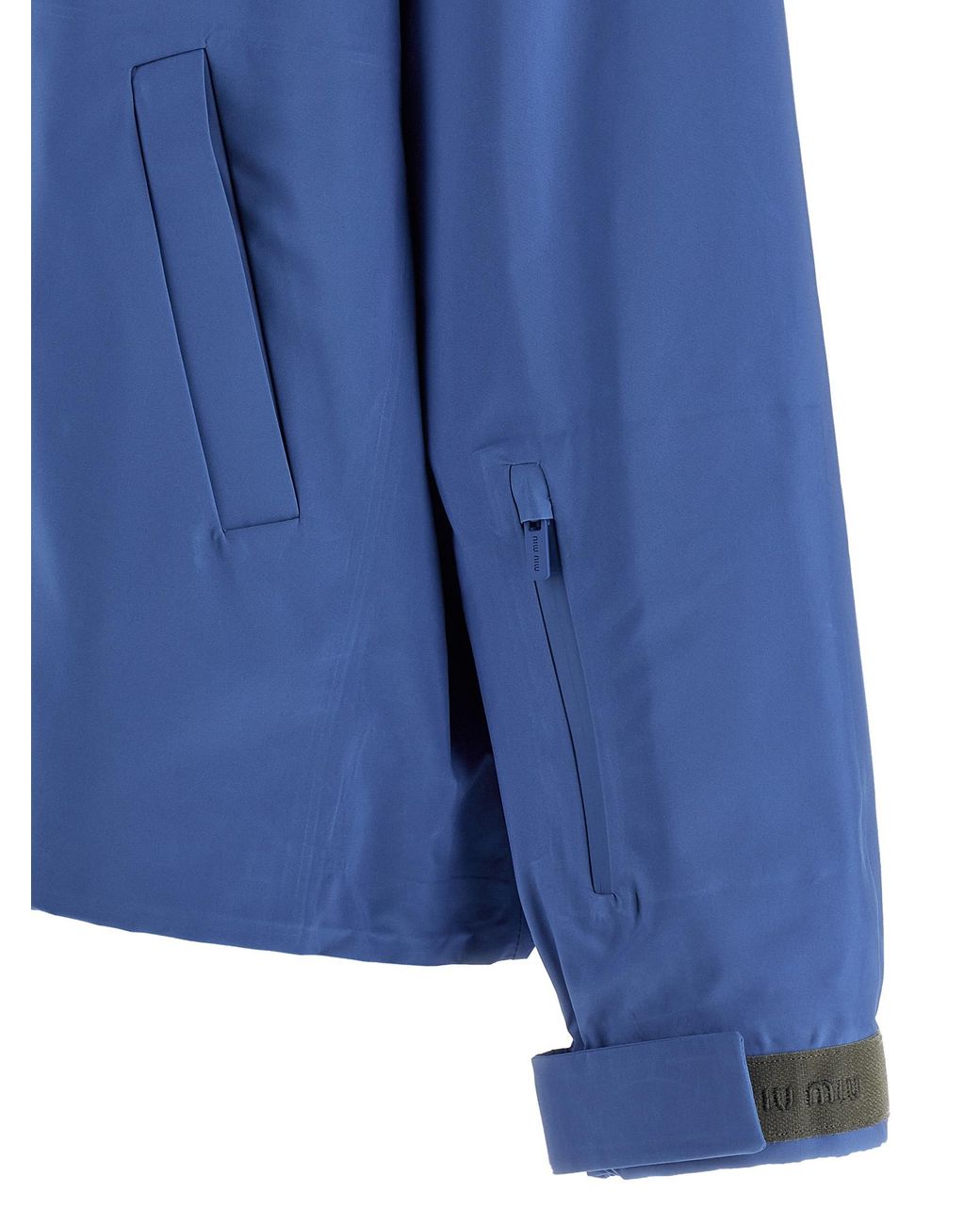 Miu Miu Blue Recycled Polyester Shell Jacket