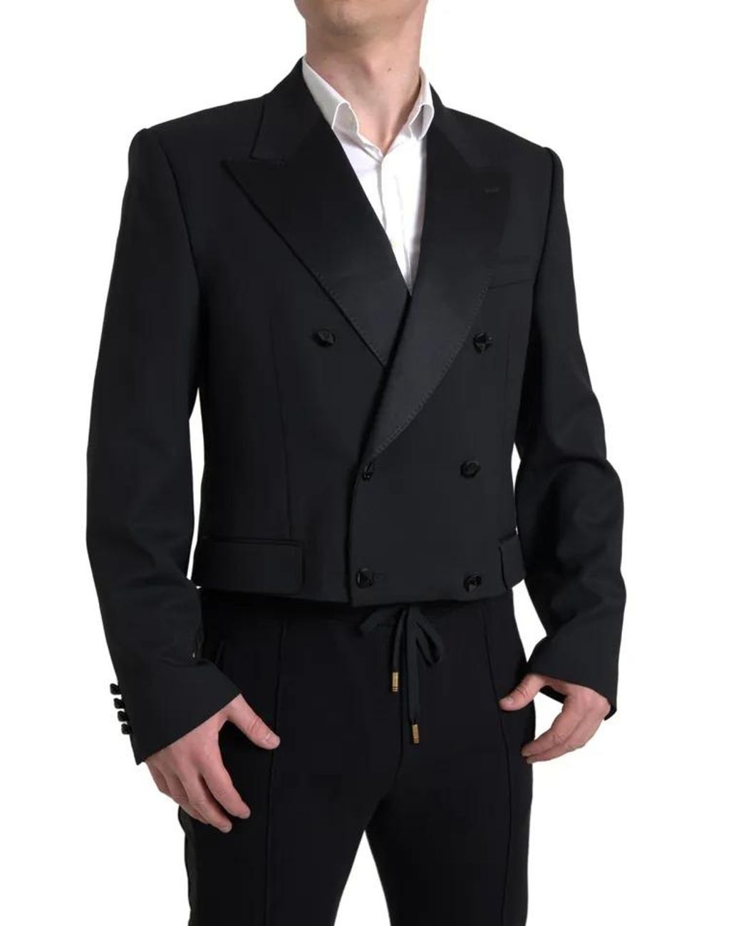 Dolce & Gabbana Black SICILIA Crystal Embellished Men Blazer