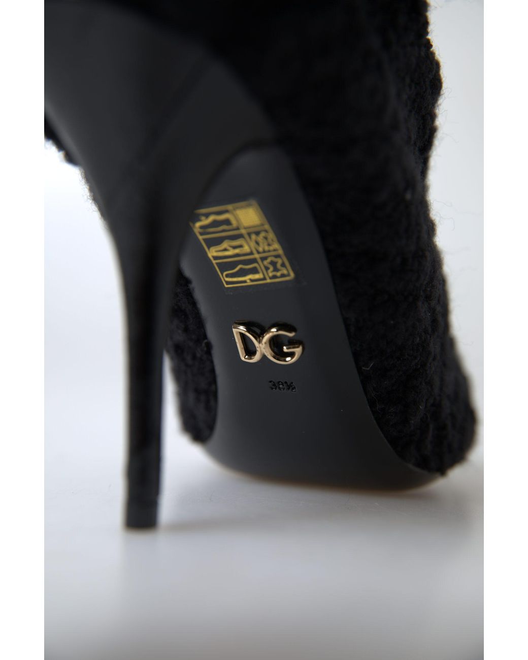 Dolce & Gabbana Black Elegant Virgin Wool Mid Calf Boots