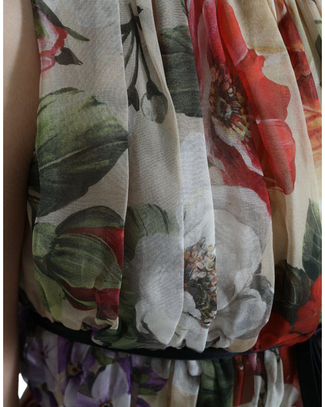 Dolce & Gabbana Natural Floral Sleeveless A-Line Mini Dress