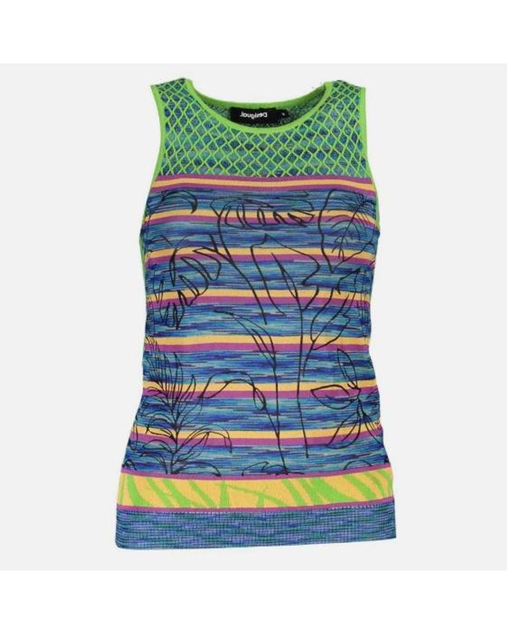 Desigual Green Cotton Top
