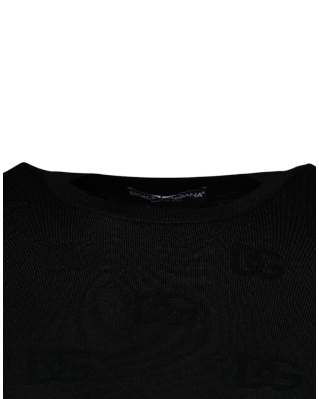 Dolce & Gabbana Black Silk Round Neck Sleeveless T-Shirt for men