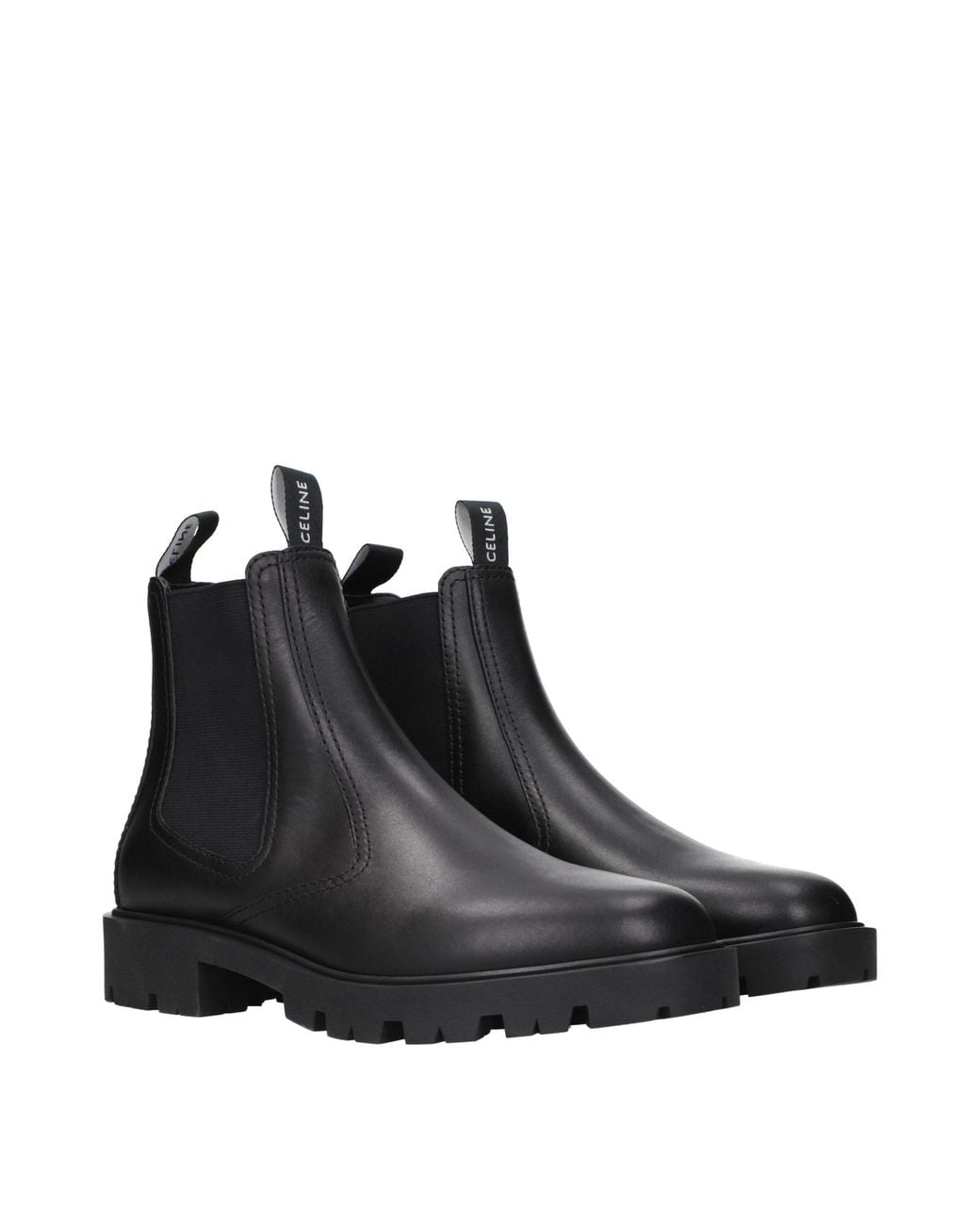 Céline Black Leather Ankle Boots for men