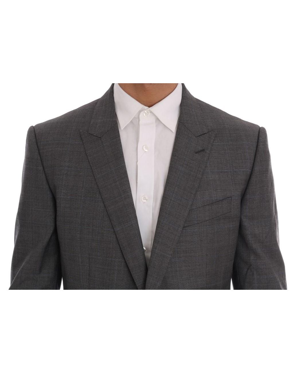 Dolce & Gabbana Black Dolce Gabbana Gray Wool Martini Slim Blazer for men