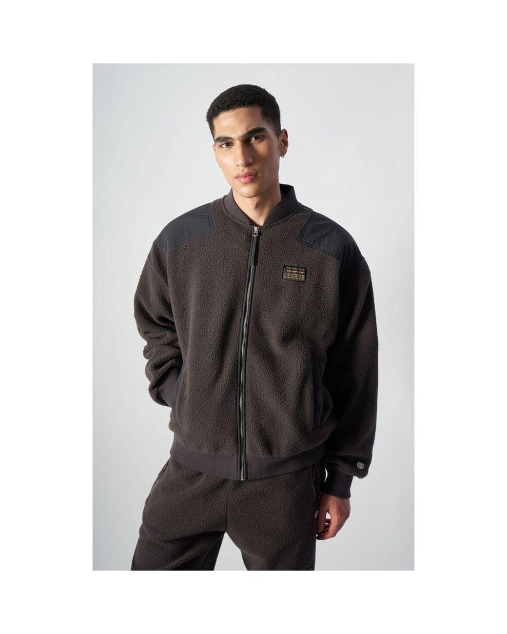 Champion Black Polyester Bomber for men