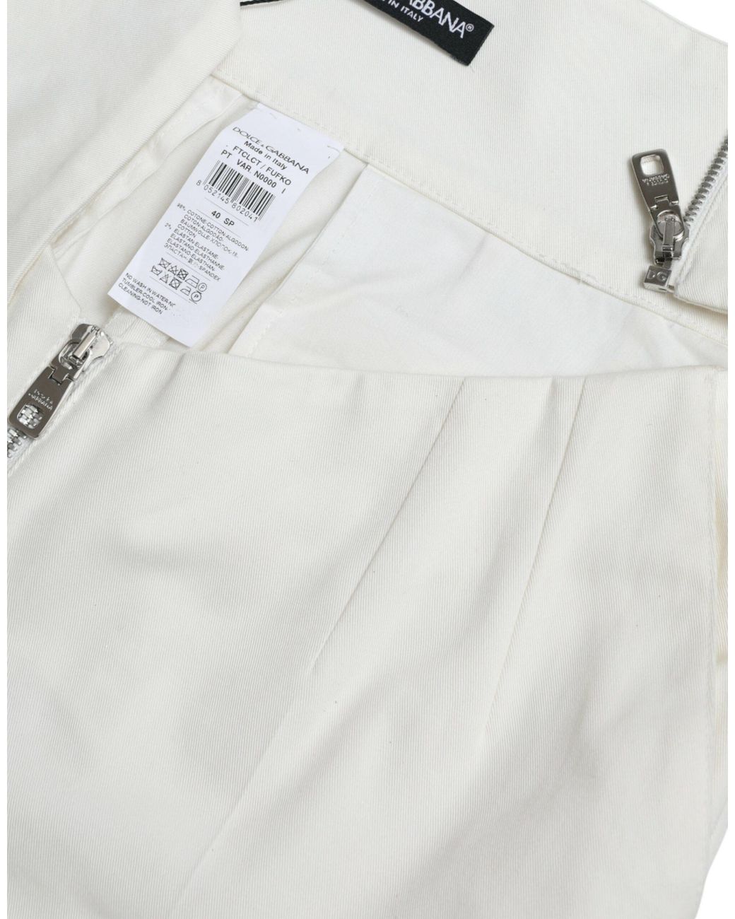 Dolce & Gabbana Black Cotton Cut Out Waist Tapered Pants