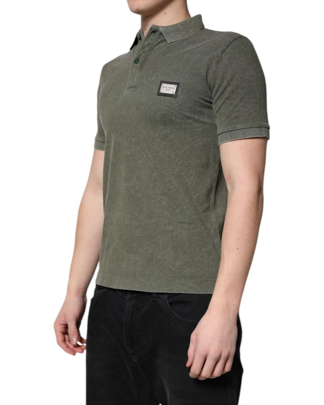 Dolce & Gabbana Green Short Sleeve Polo Shirt for men
