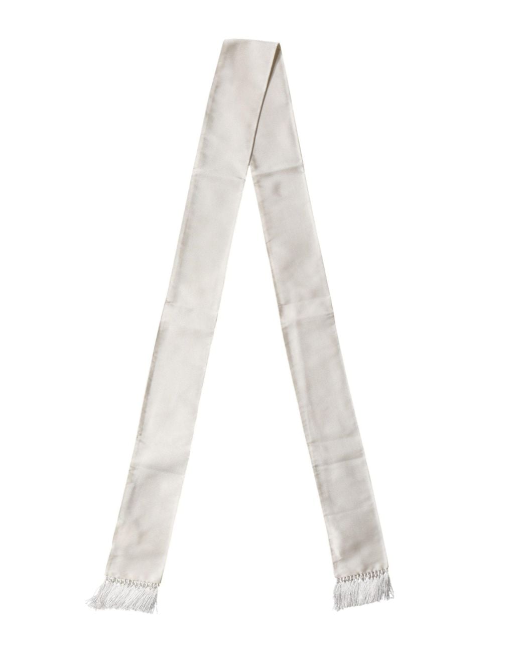 Dolce & Gabbana Natural Satin Silk Fringed Lace Stole Scarf for men