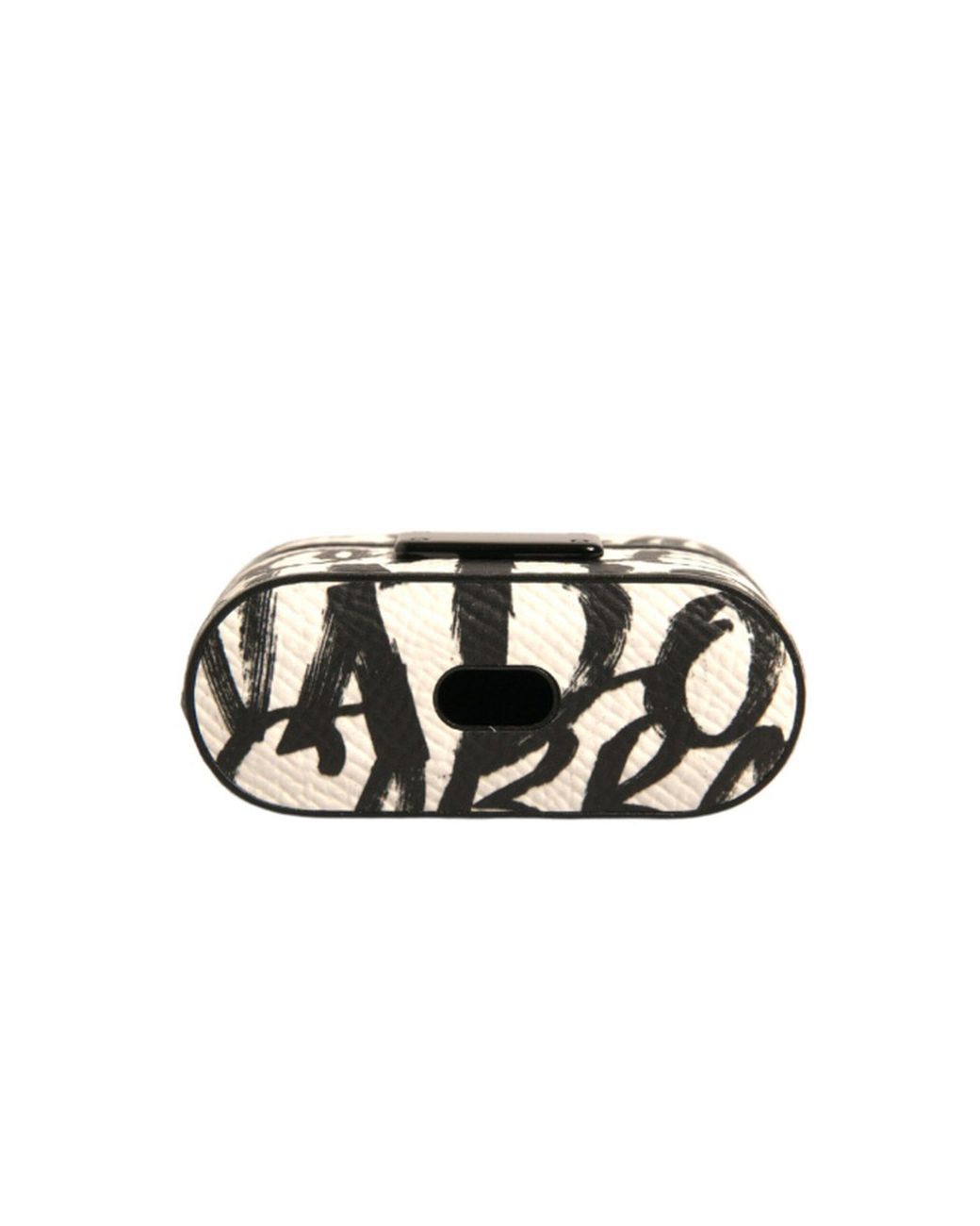 Dolce & Gabbana White Leather Scribble Embossed Logo Airpods Case for men