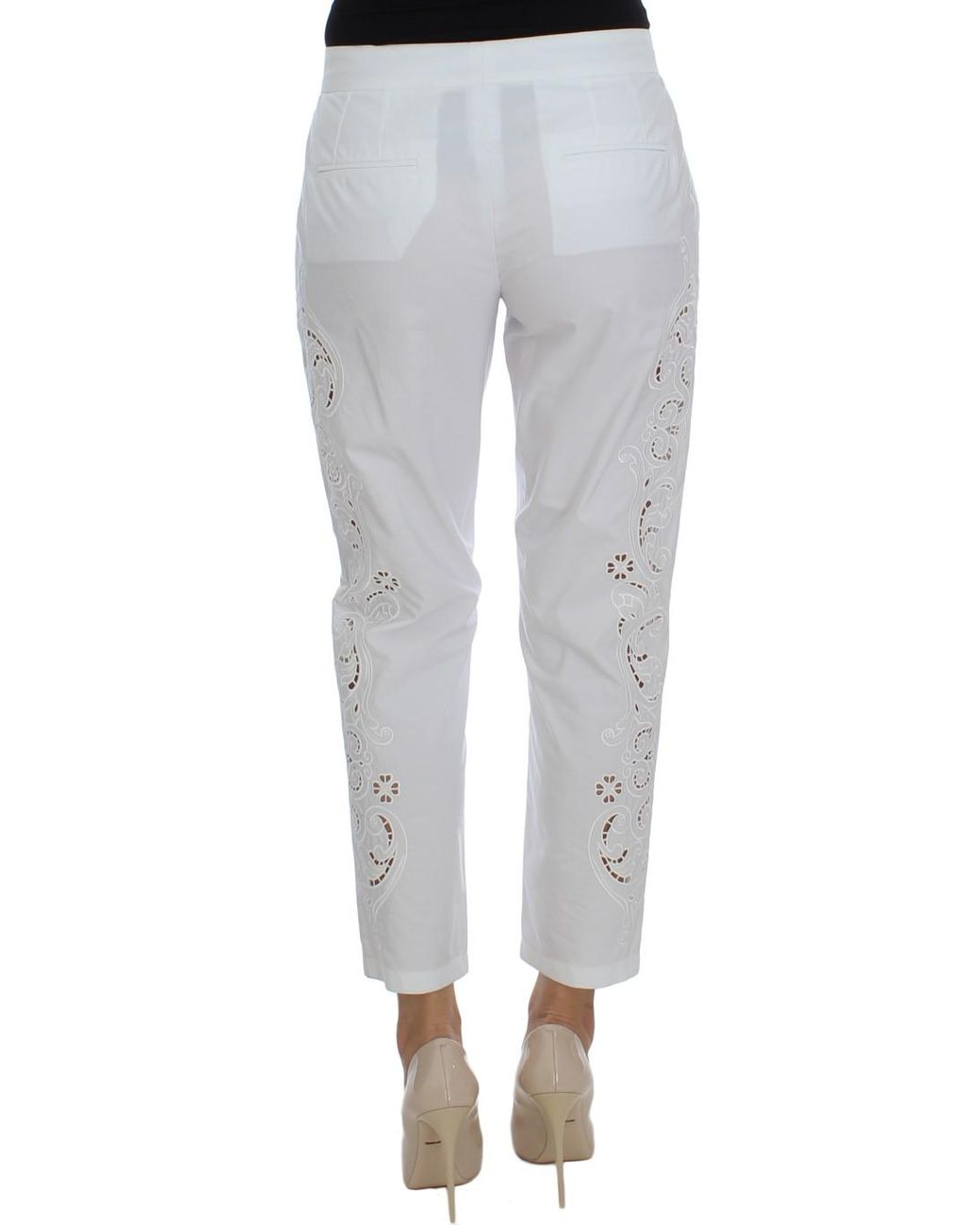 Dolce & Gabbana White Floral Cutout Dress Sicily Pants