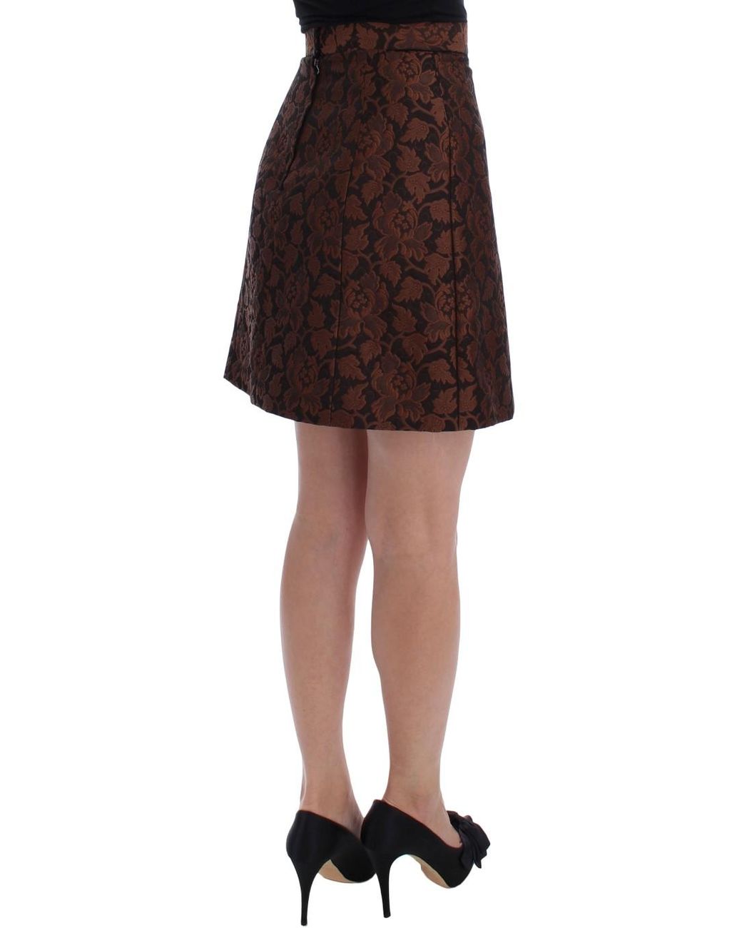 Dolce & Gabbana Black Floral Brocade Mini Bubble Skirt