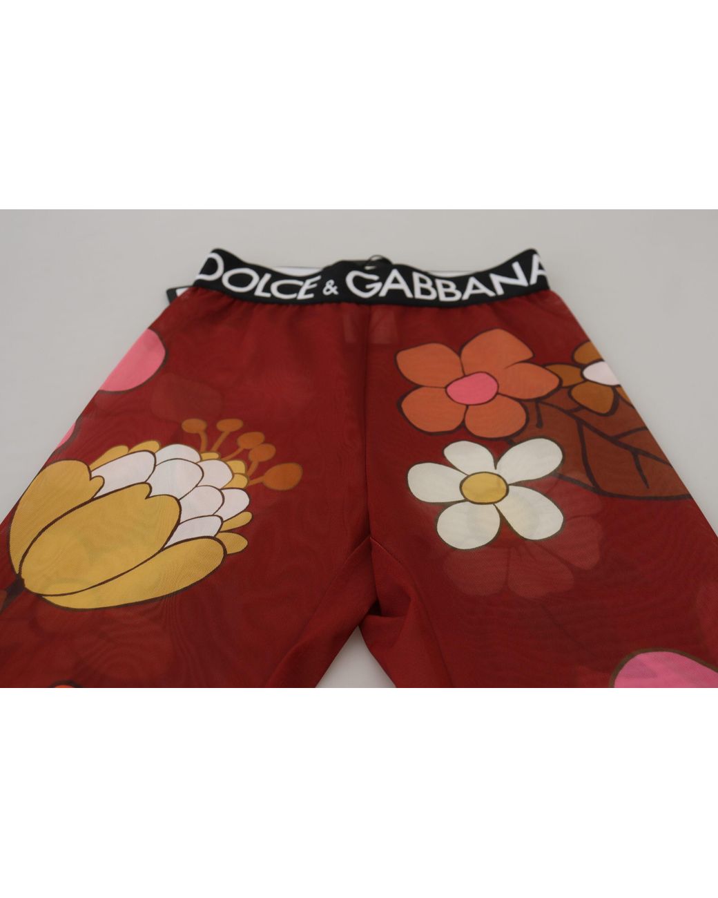 Dolce & Gabbana Black Floral Leggings Stretch Waist Pants