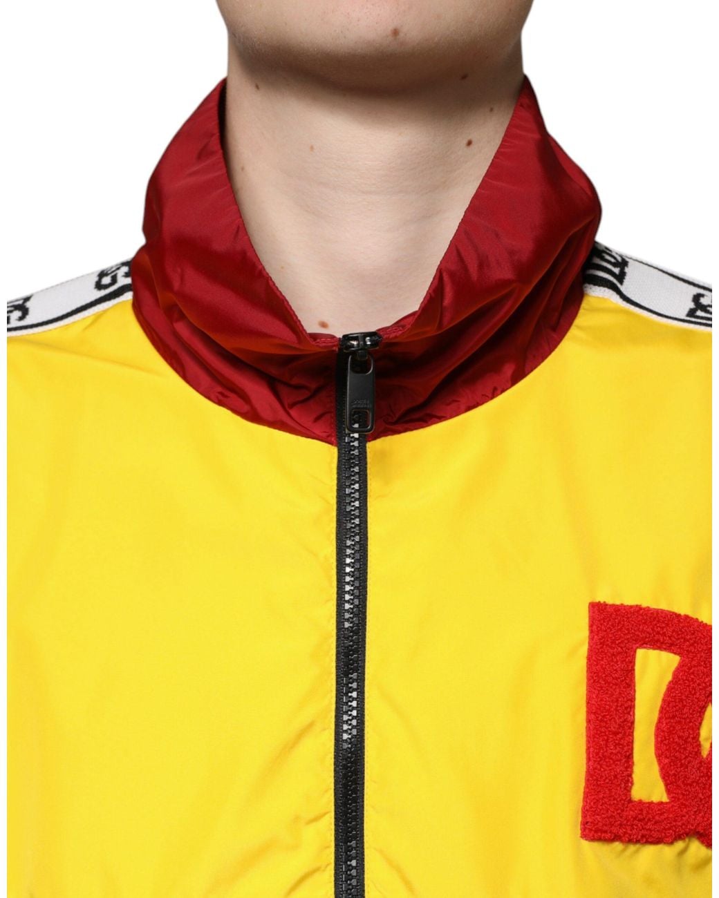 Dolce & Gabbana Red Track Jacket Colorblock Style for men