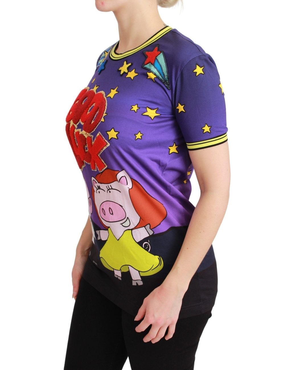 Dolce & Gabbana Black Year Of The Pig Top Cotton T-Shirt