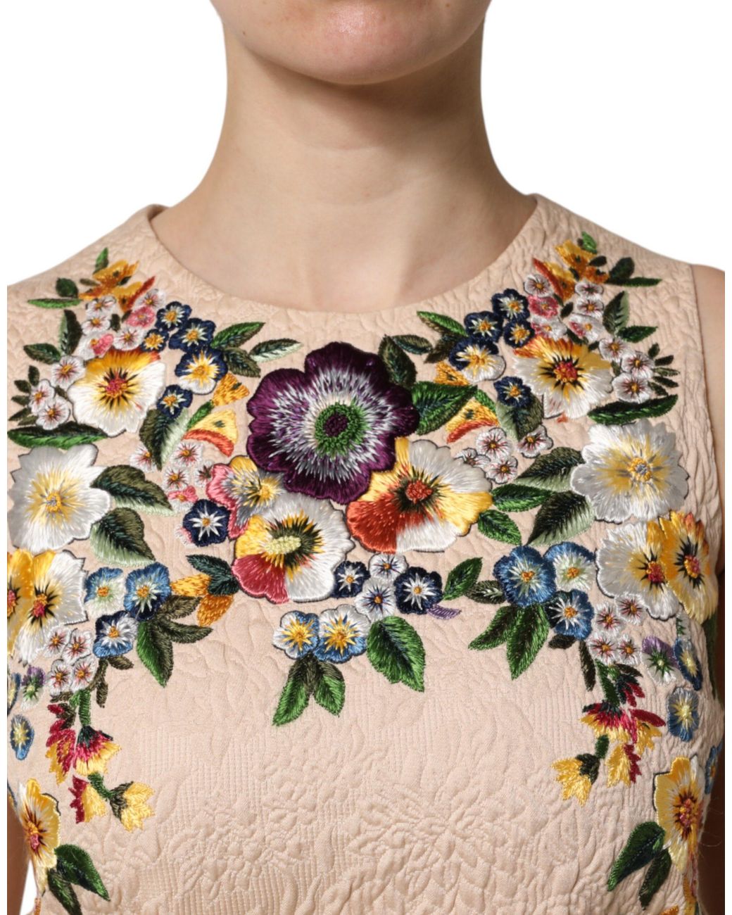 Dolce & Gabbana Black Floral Embroidery Sleeveless Tank Top