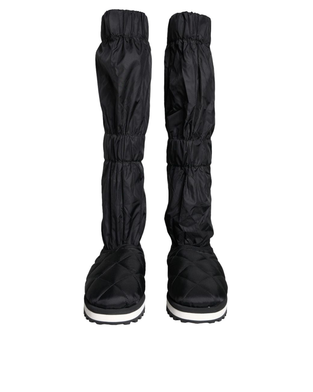 Dolce & Gabbana Black Quilted High Top Boots Sneakers Shoes for men
