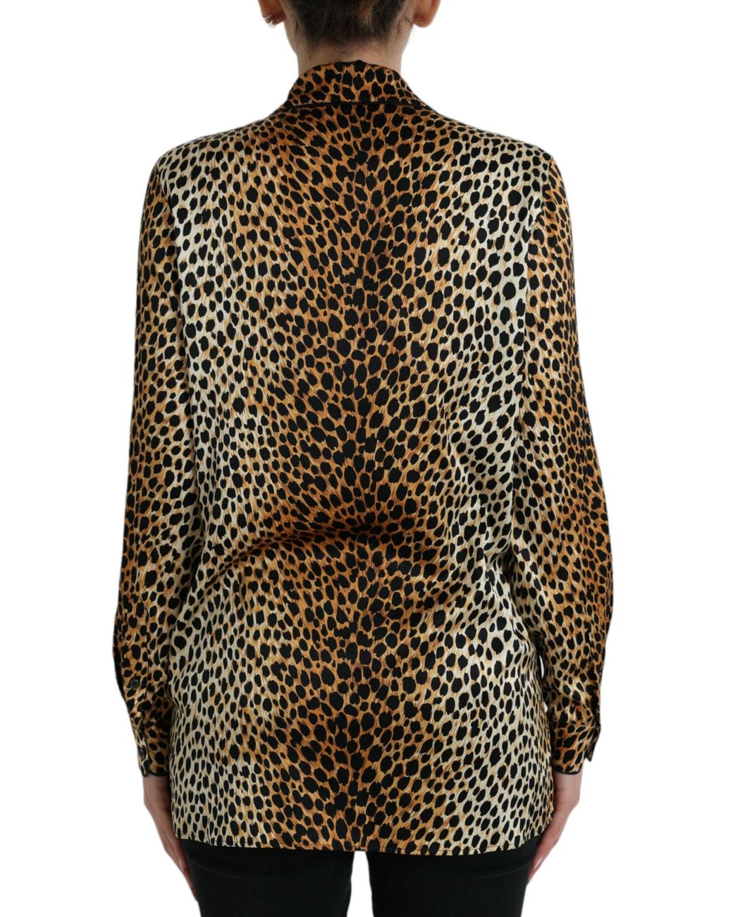 Dolce & Gabbana Multicolor Elegant Animal Print Silk Blouse