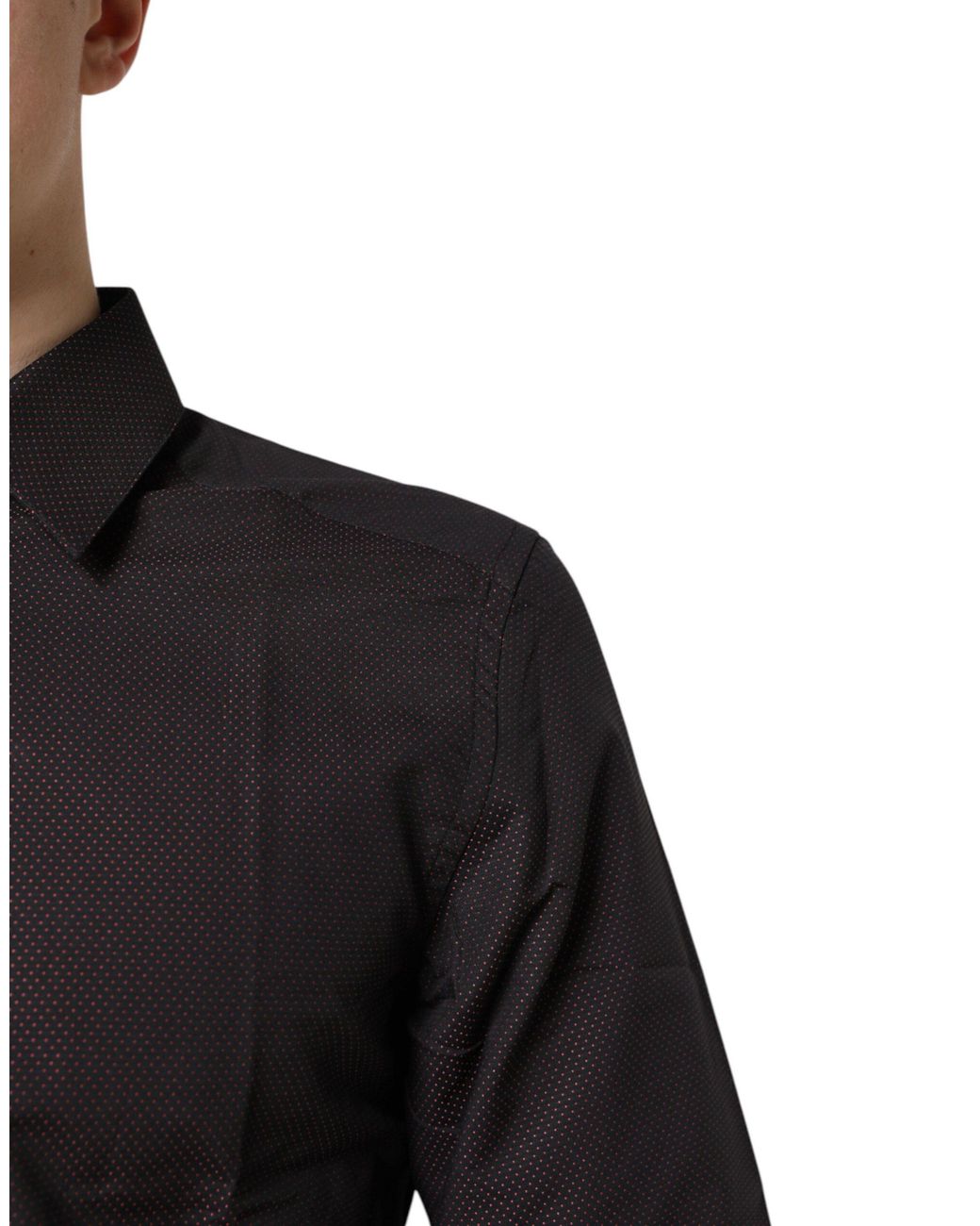 Dolce & Gabbana Black Jacquard Cotton Dress Shirt for men