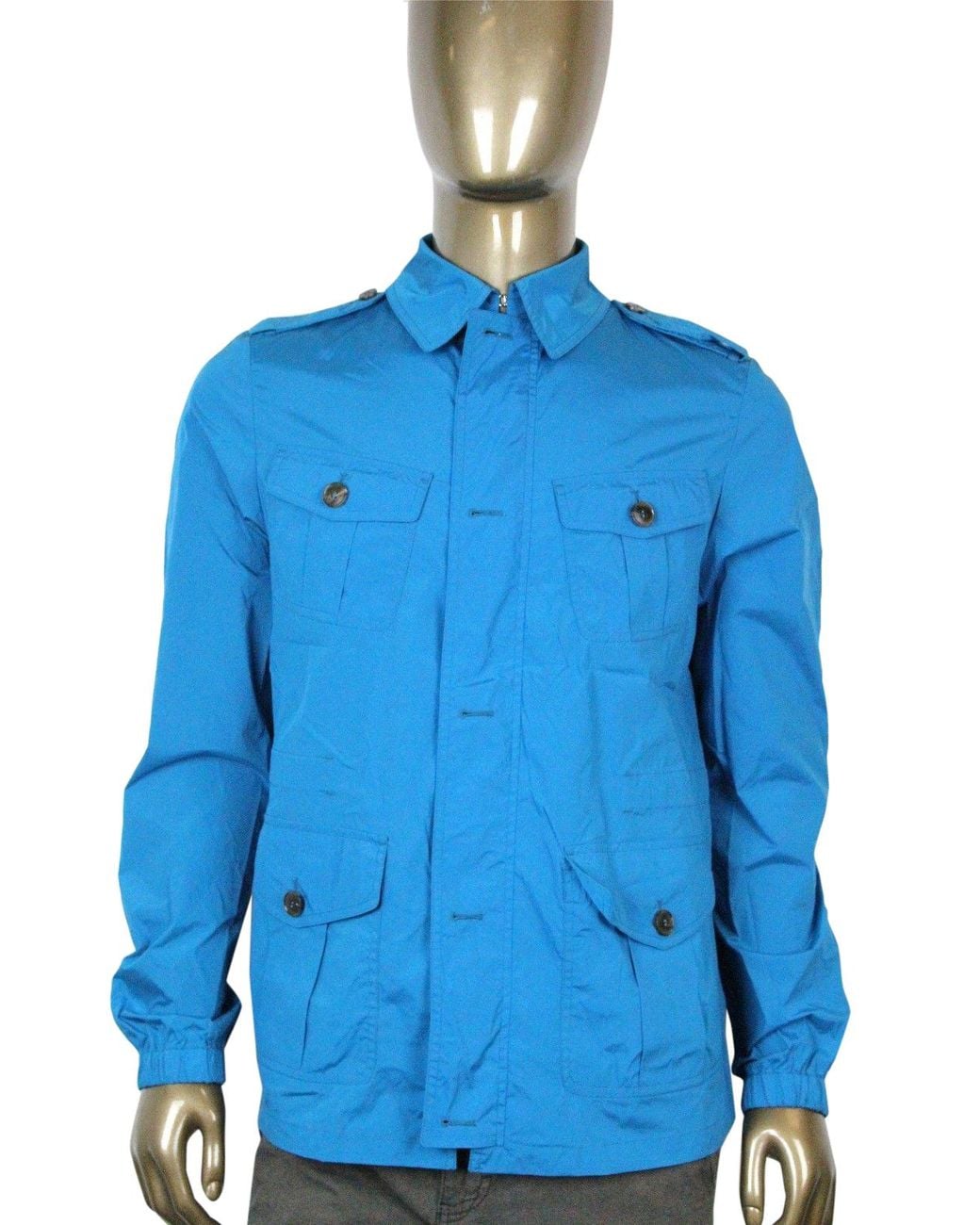 Gucci Blue Stretch Windbreak Polyamide Elastane Blouse Jacket (G 46 Us 36) for men