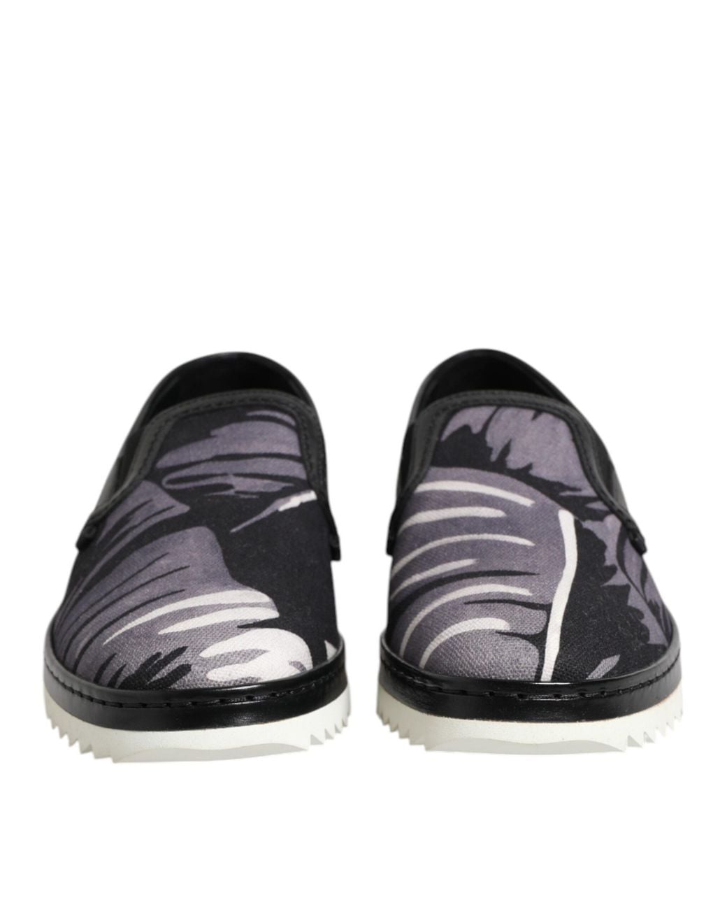 Dolce & Gabbana Black Tropical Slip On Sneakers Shoes for men