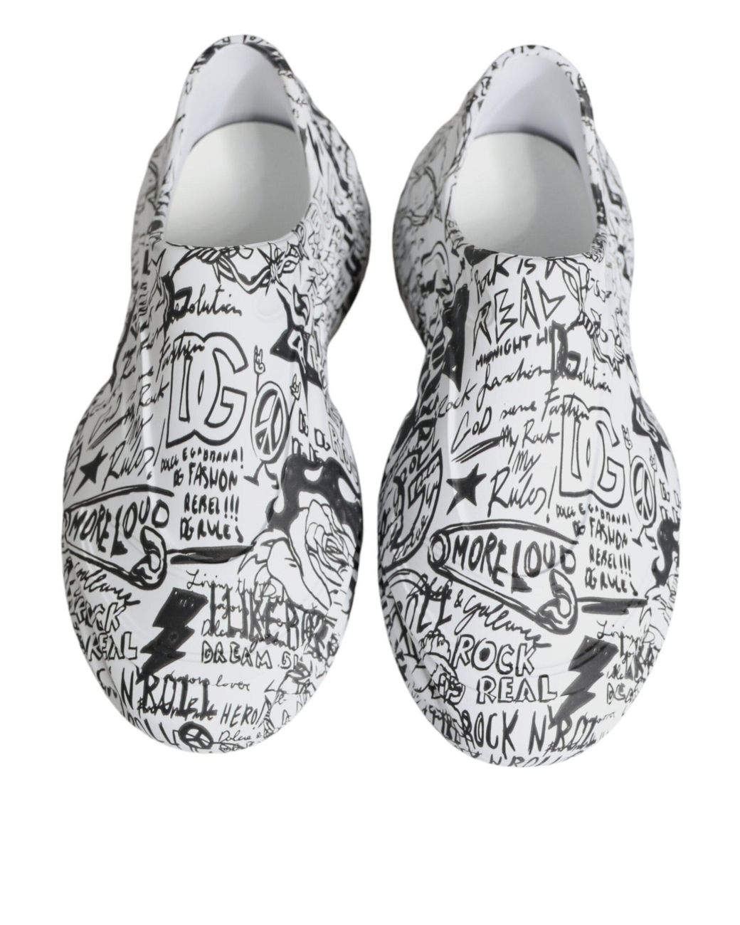 Dolce & Gabbana White Graffiti Daymaster Sneakers Shoes Calf Leather for men