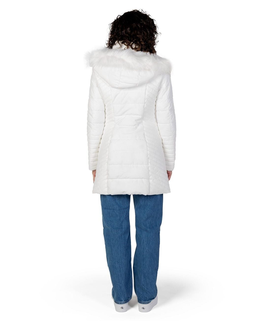 Guess White Polyester Coat