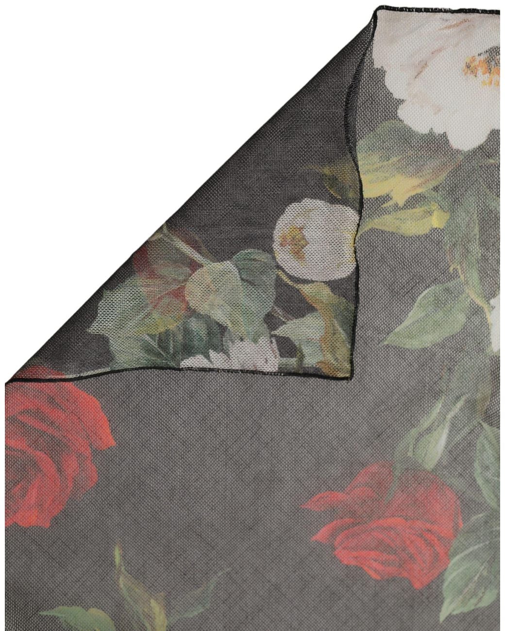 Dolce & Gabbana Gray Floral Print Cotton Shawl Stole Scarf