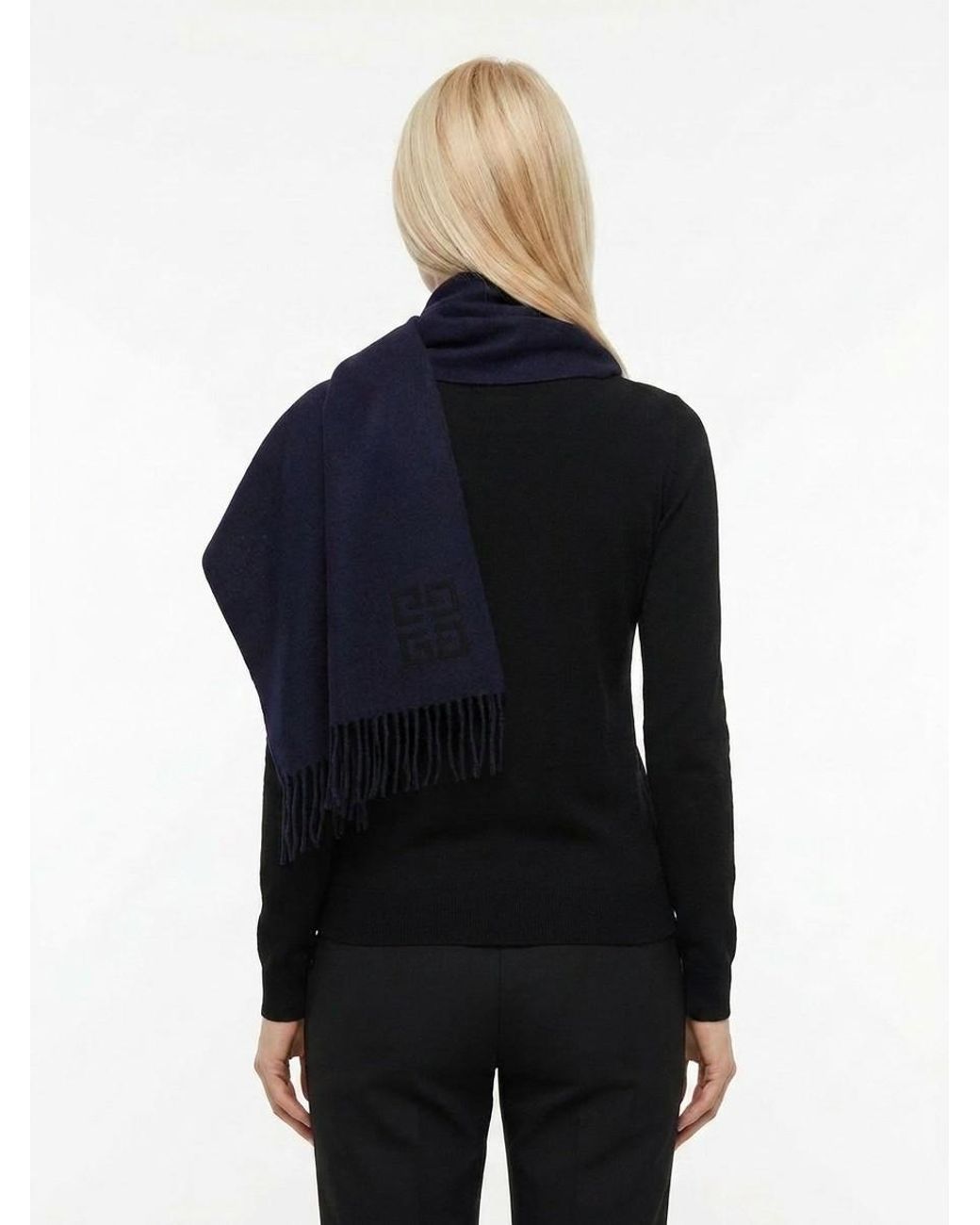 Givenchy Blue Wool Scarf