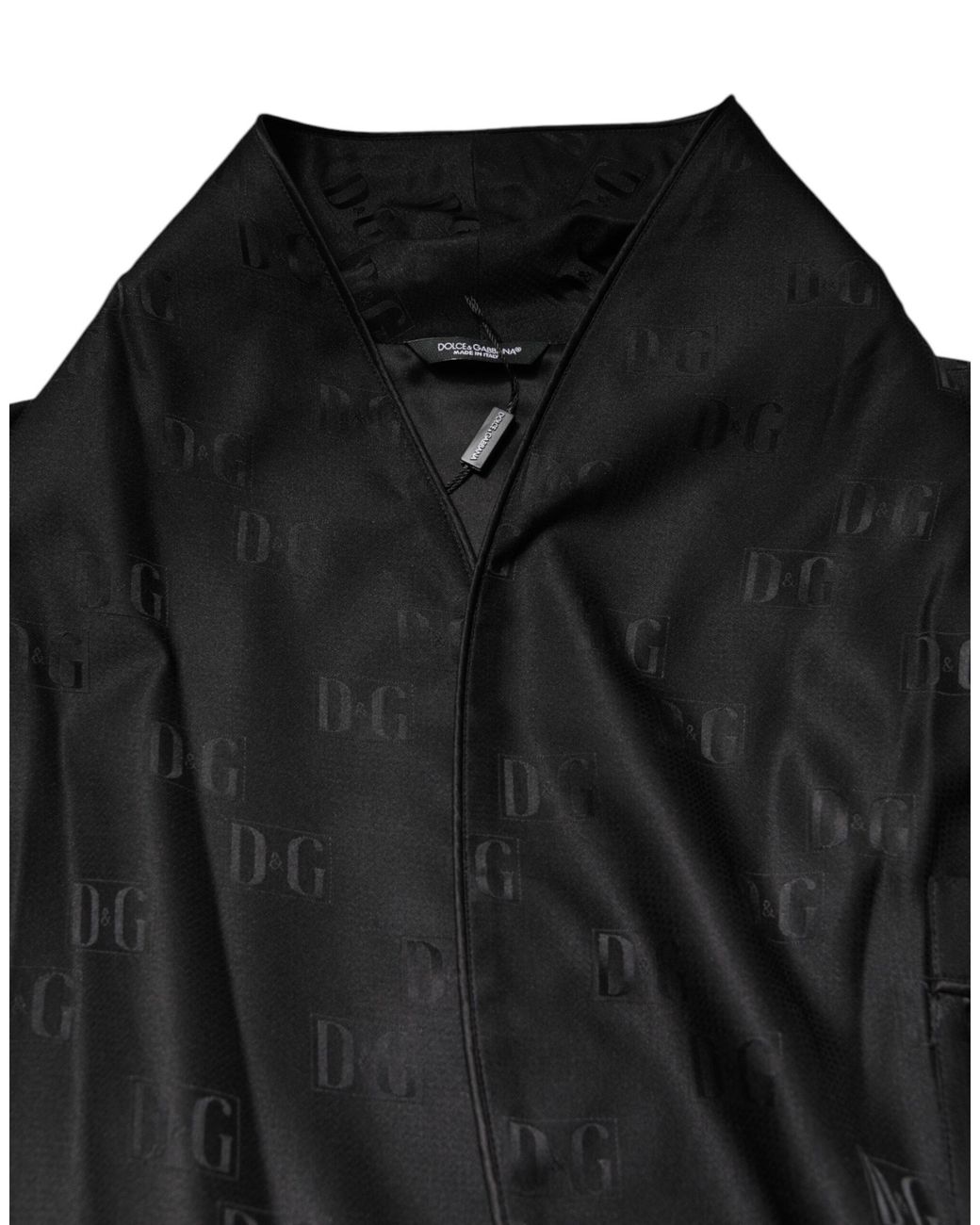 Dolce & Gabbana Black Belted Coats for men