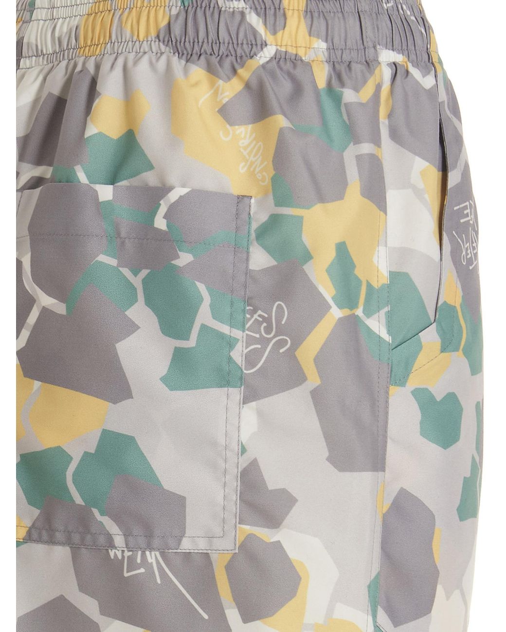 Objects IV Life Blue Printed Beach Shorts Polyethylene Beachwear for men