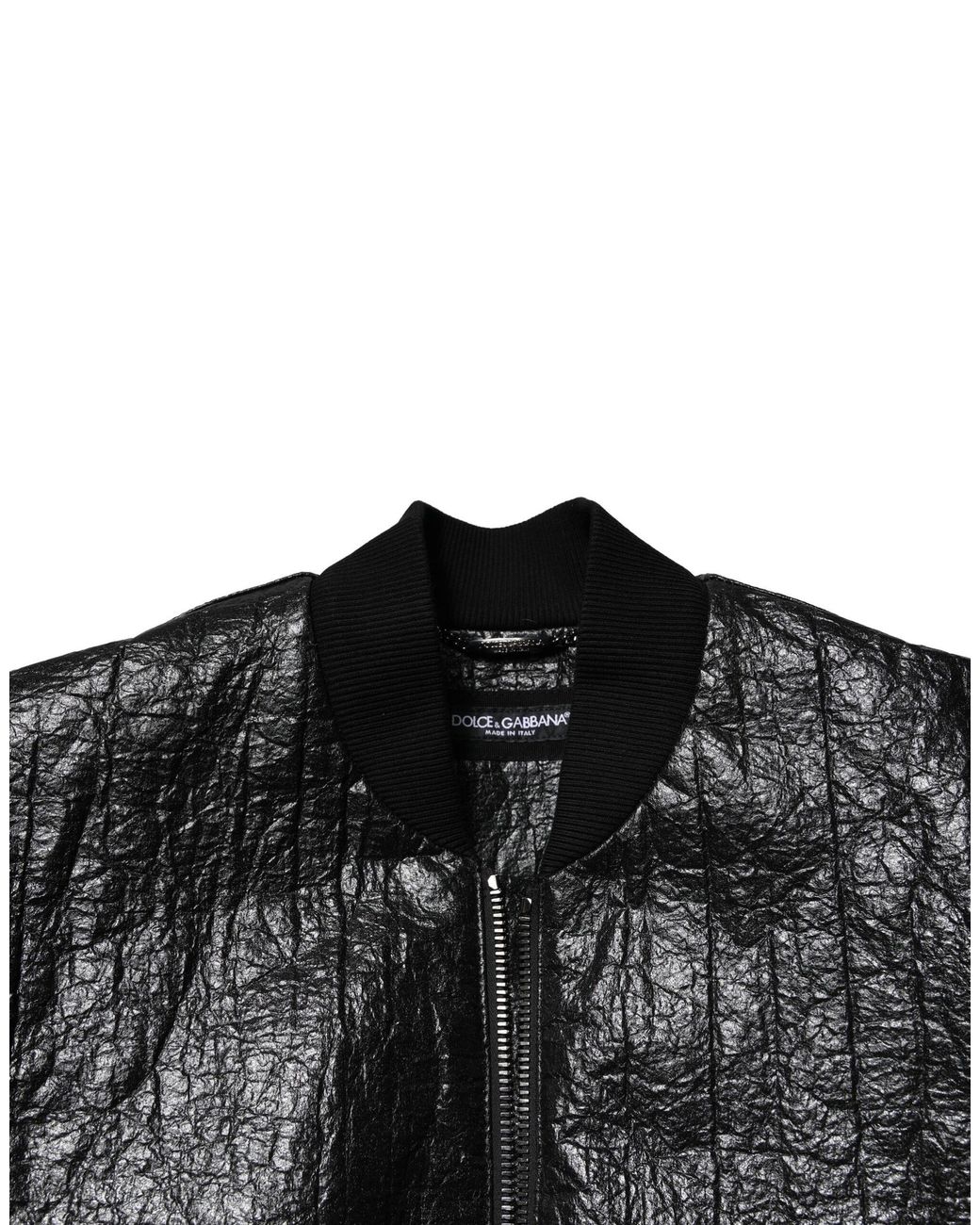 Dolce & Gabbana Black Logo Plaque Bomber Full Zipper Jacket for men