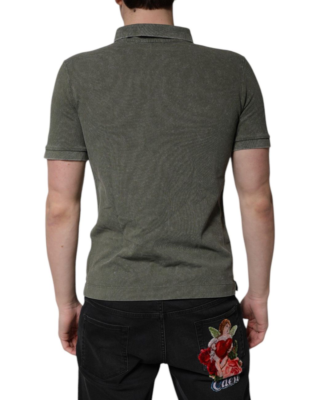 Dolce & Gabbana Green Short Sleeve Polo Shirt for men