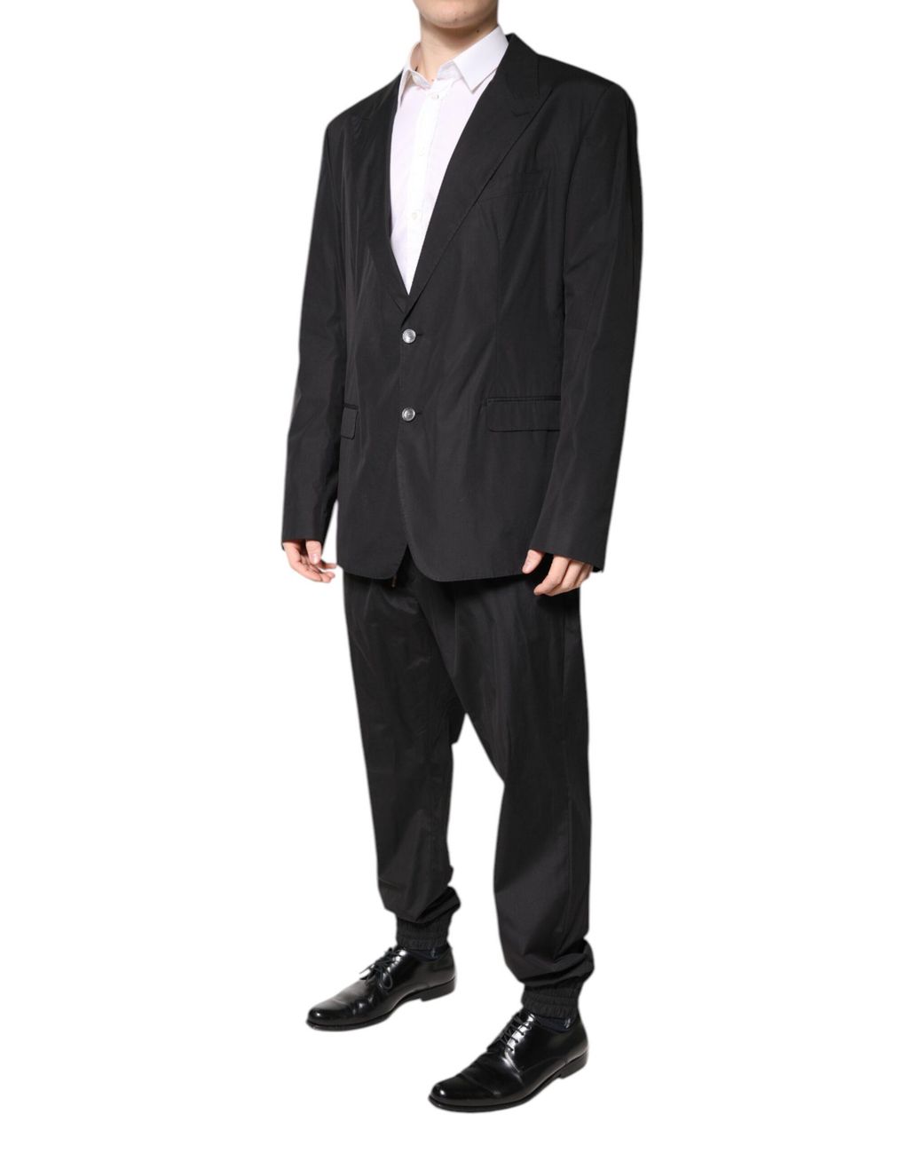 Dolce & Gabbana Black Cotton Single Breasted 2 Piece Suit for men