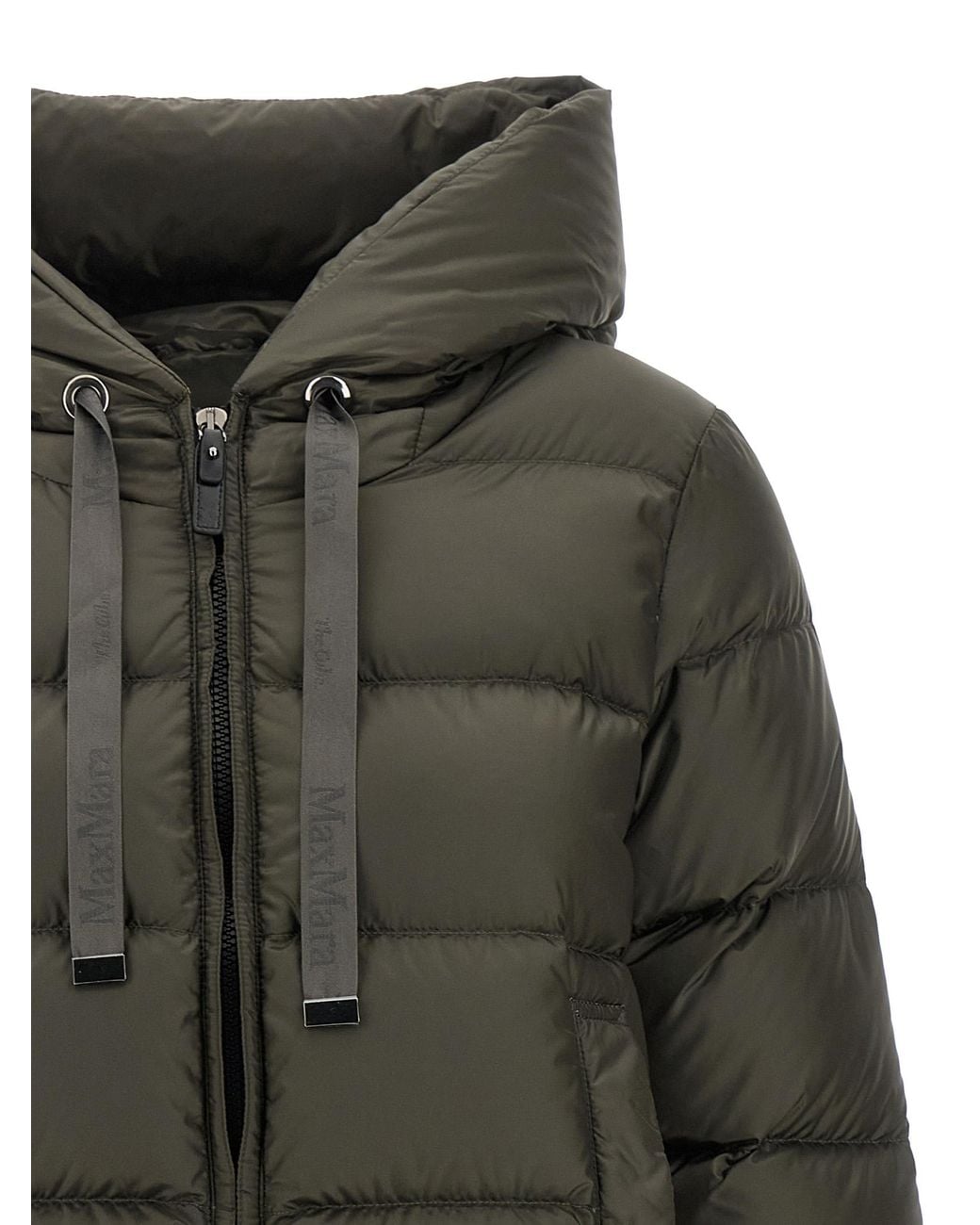 Max Mara Green Polyester Full-Length Jacket