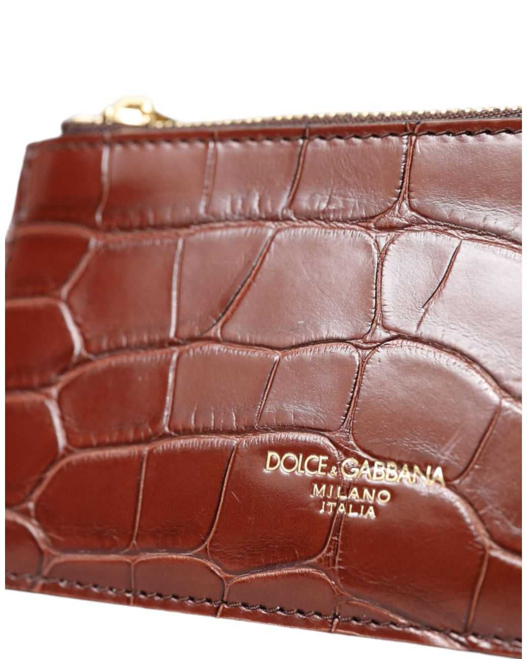 Dolce & Gabbana Brown Elegant Leather Airpod & Coin Purse Duo