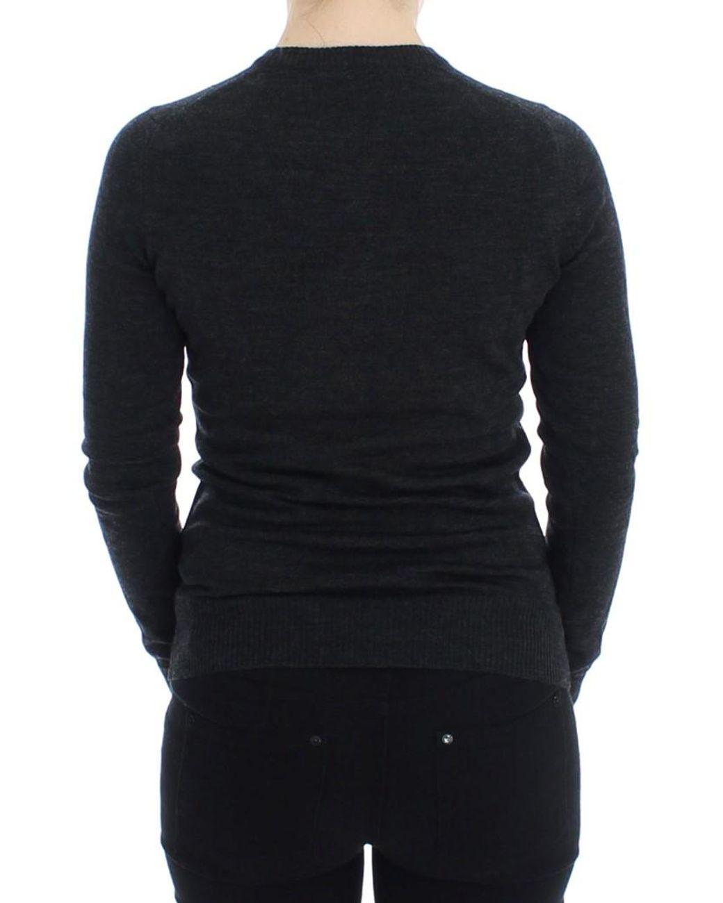 Dolce & Gabbana Black Wool Button Cardigan Sweater