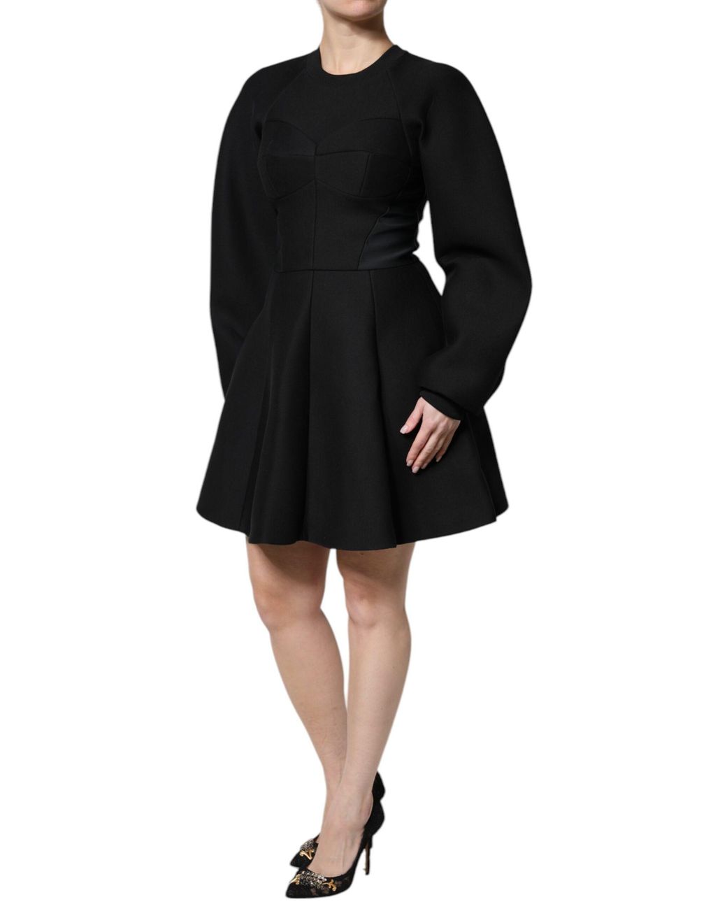 Dolce & Gabbana Black Neoprene Mini Dress
