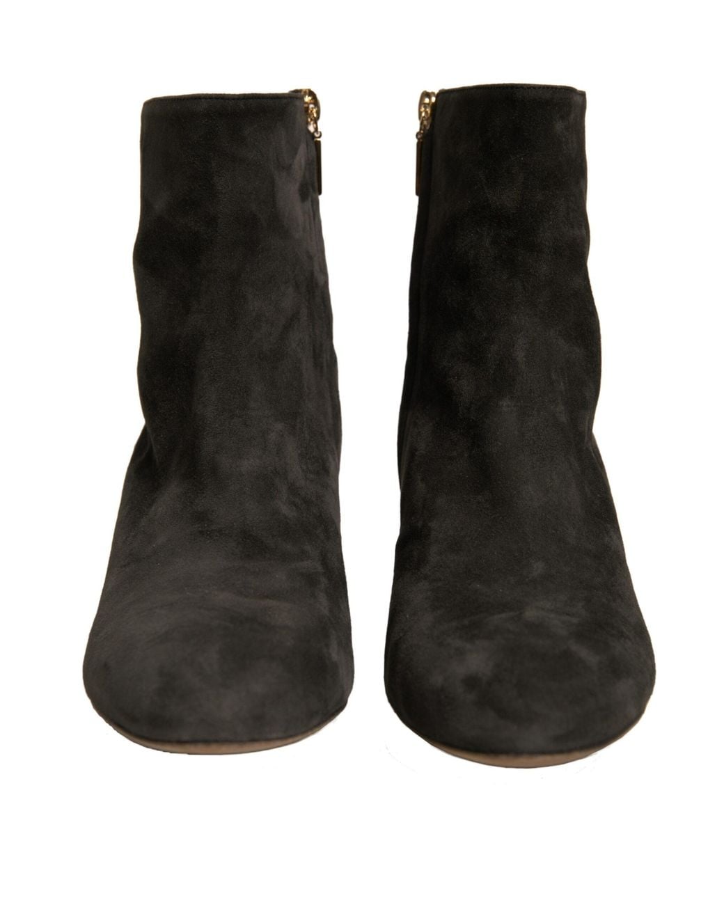 Dolce & Gabbana Black Embellished Heel Ankle Boots Shoes