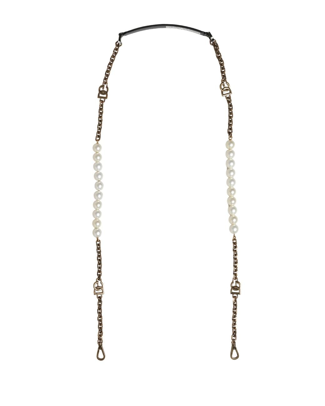 Dolce & Gabbana White Leather Chain Bag Accessory Shoulder Strap