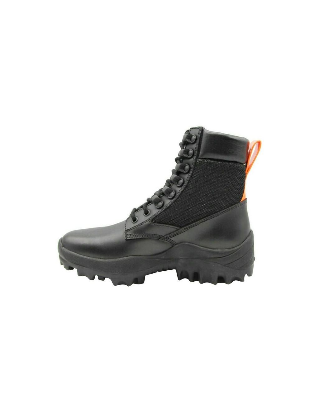 MCM Black Leather Reflective Patch With Pull Boots