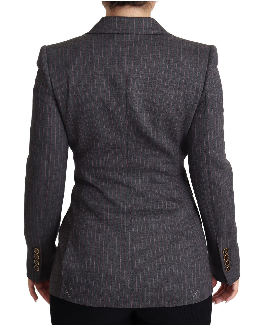 Dolce & Gabbana Black Single Breasted Fitted Blazer Wool Jacket